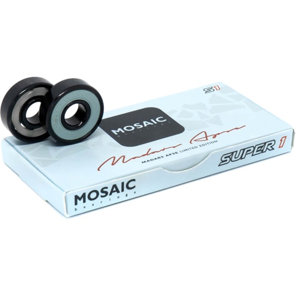 Mosaic Skate Bearings Super 1 Madars Apse ABEC 7 Black Blue Skateboard Bearings