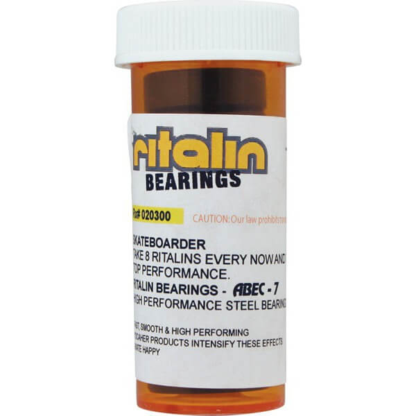 Ritalin Bearings 8mm ABEC 5 Red Skateboard Bearings
