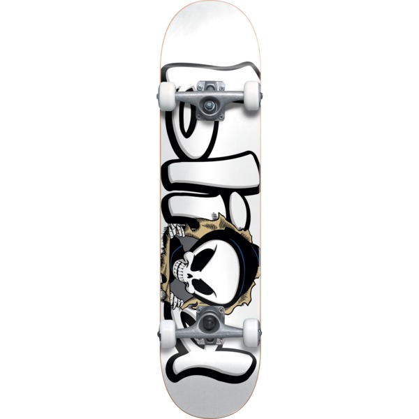 Blind Skateboards Bust Out Reaper White Mid Complete Skateboards First Push w/ Soft Wheels - 7.62" x 31.3"