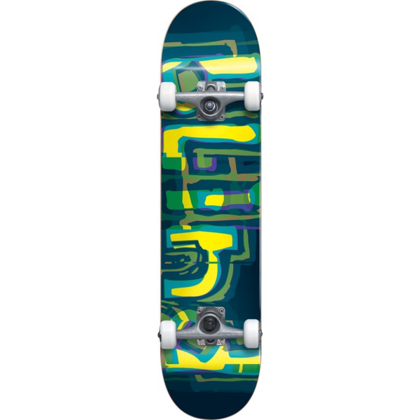Blind Skateboards Logo Glitch Green / Yellow Complete Skateboard - 7.87" x 31.2"