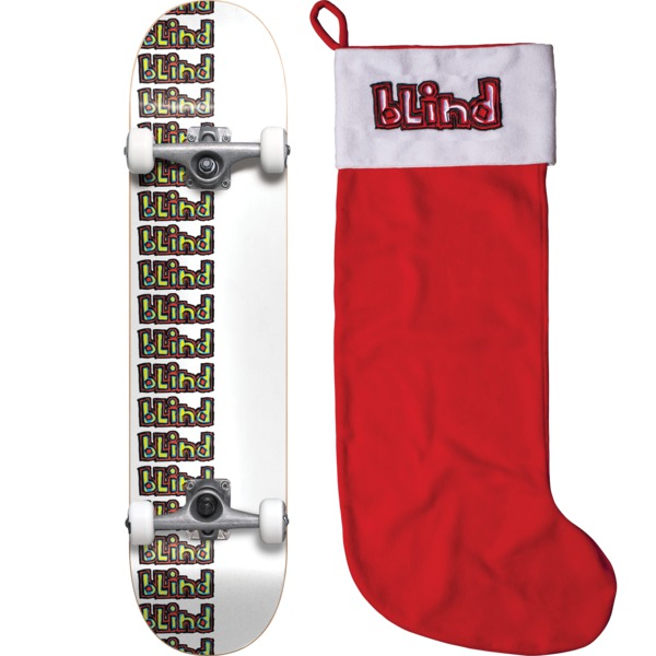 Blind Skateboards Repeat Rail With Stocking Mini Complete Skateboard - 7.37" x 29.8"