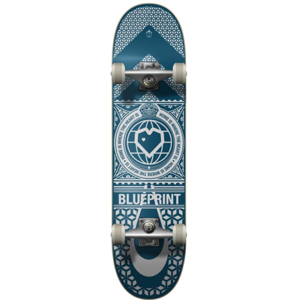 Blueprint Skateboards Home Heart Navy / White Complete Skateboard - 8" x 31.5"