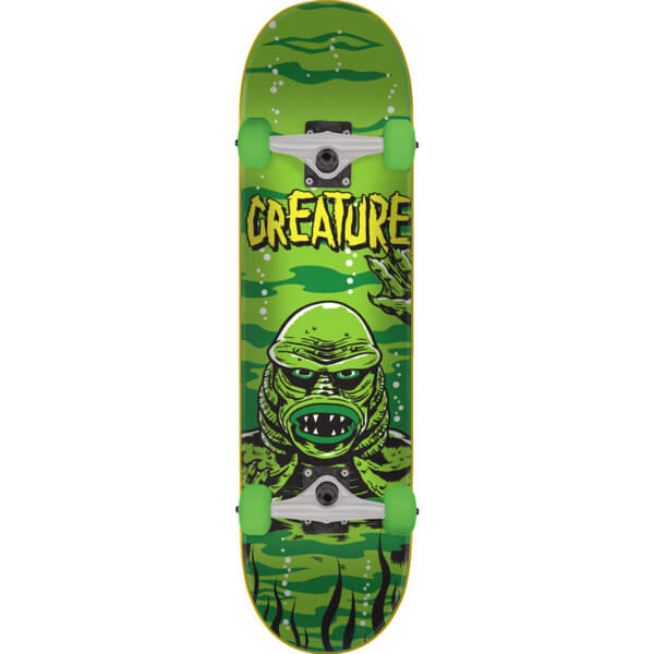 Creature Skateboards Black Lagoon Green Mid Complete Skateboards 7.5
