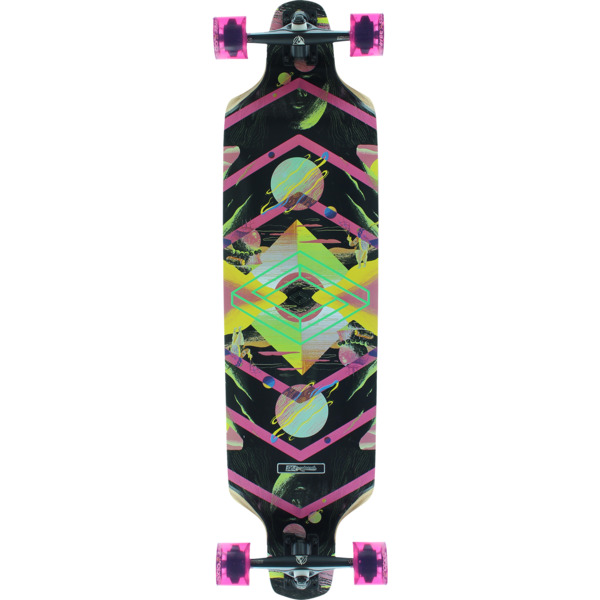 DB Longboards Wanderer Black / Pink Longboard Complete Skateboard - 10" x 39"