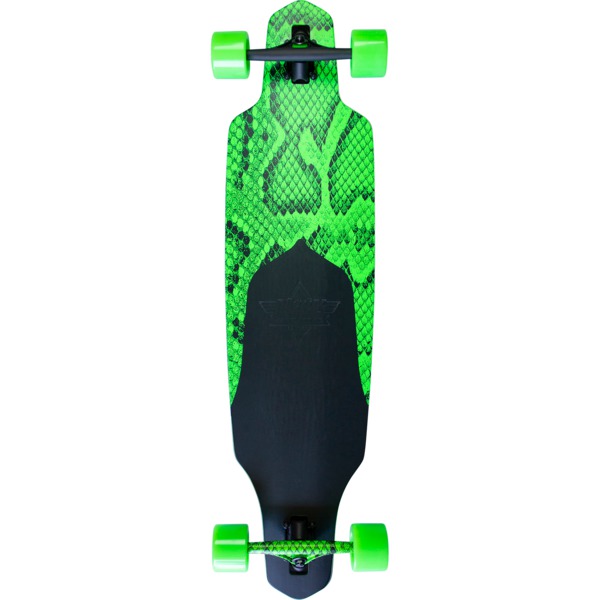 mooi zo Fahrenheit Aardappelen Dusters California Skateboards Channel Snakeskin Neon Green Longboard  Complete Skateboard - 9.375 x 38