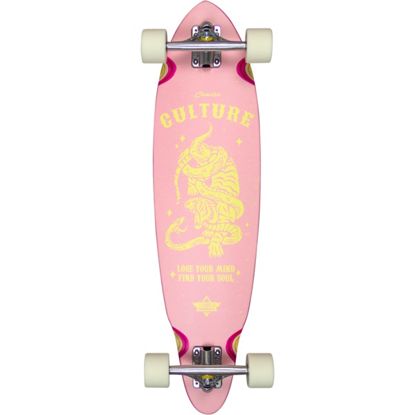 Dusters California Skateboards Culture Pink / Yellow Longboard Complete Skateboard - 8.5" x 33"
