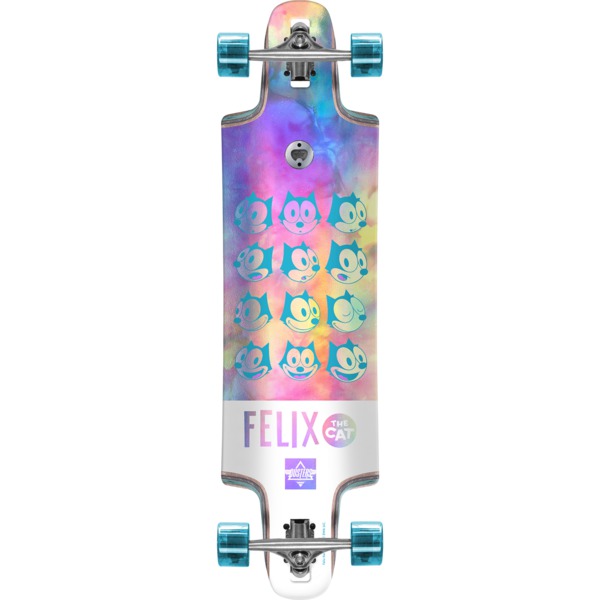 Dusters California Skateboards Felix Chrome Holographic Longboard Complete Skateboard Drop Through - 9.75" x 36"