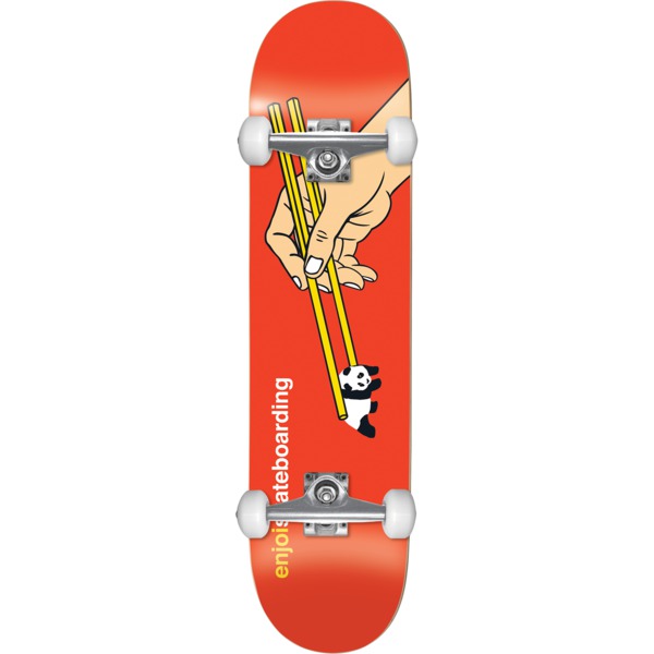 Enjoi Skateboards Chop Sticks Red Mid Complete Skateboards First Push - 7.37" x 29.75"