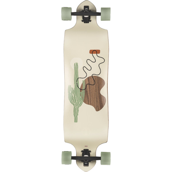Globe Skateboards Geminon Micro Drop Walnut / Cacti Longboard Complete Skateboard - 10" x 37.5"