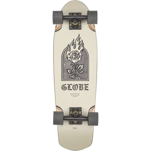 Globe Trooper White / Rose Cruiser Complete Skateboard - 7.9" x 27"