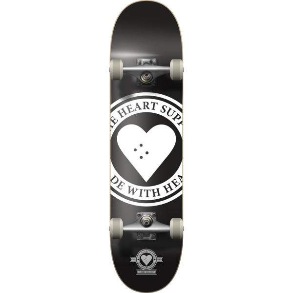 The Heart Supply Skateboards Badge Logo Black Complete Skateboard - 7.75" x 31.5"