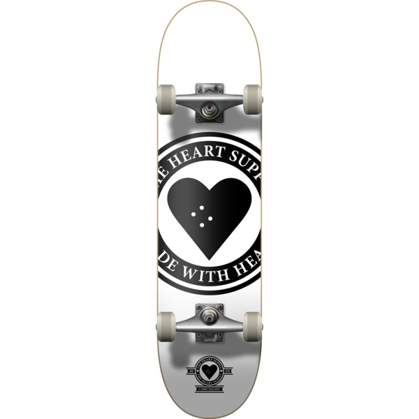 The Heart Supply Skateboards Badge Logo White Complete Skateboard - 8.25" x 32"