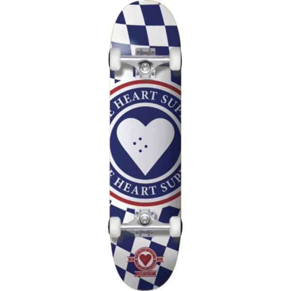 The Heart Supply Skateboards Insignia Check Blue Complete Skateboard - 8" x 32"