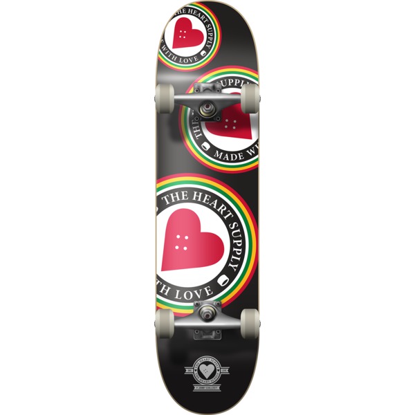 The Heart Supply Skateboards Orbit Logo Black Complete Skateboard - 8" x 32"