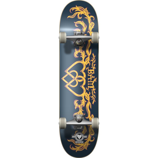 The Heart Supply Skateboards Bam Margera Bamly Blue / Yellow Mini Complete Skateboard - 7.25" x 30"