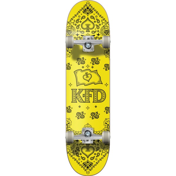 KFD Skateboards Bandana Yellow Complete Skateboard - 7.75" x 31.7"