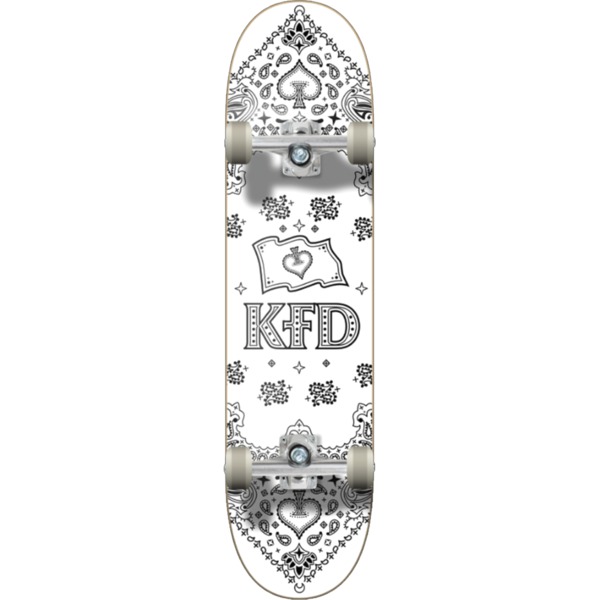 KFD Skateboards Bandana White Complete Skateboard - 8" x 32"
