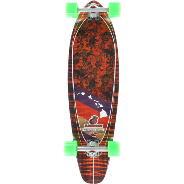 Layback Longboards Hawaiian Aloha Longboard Complete Skateboard 9.75