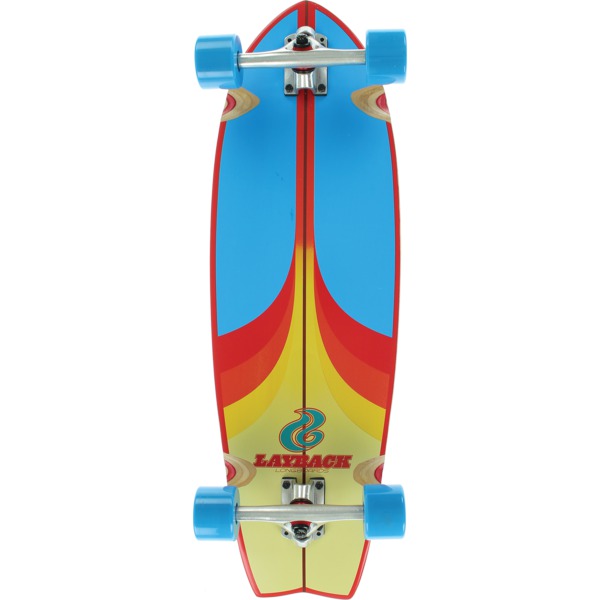Layback Longboards Split Peak Cruiser Complete Skateboard - 9.75" x 30"