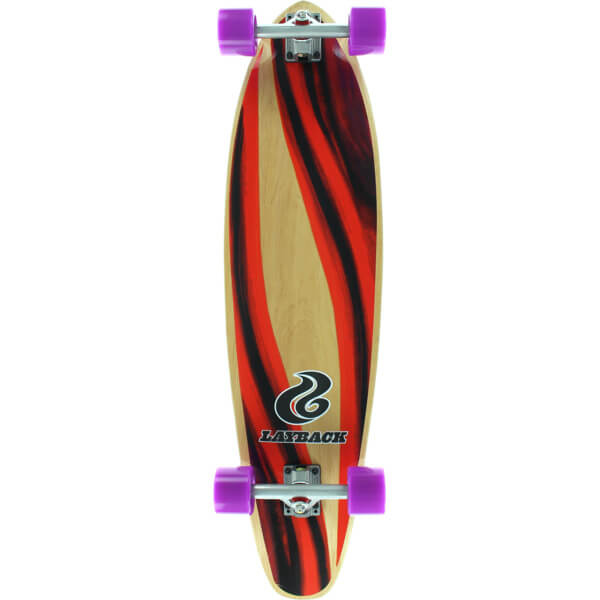 Layback Longboards Yin Yang Kicktail Longboard Complete Skateboard 9.
