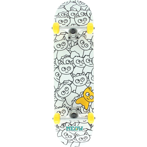 Meow Skateboards Sticker Pile White Complete Skateboard - 8" x 32"
