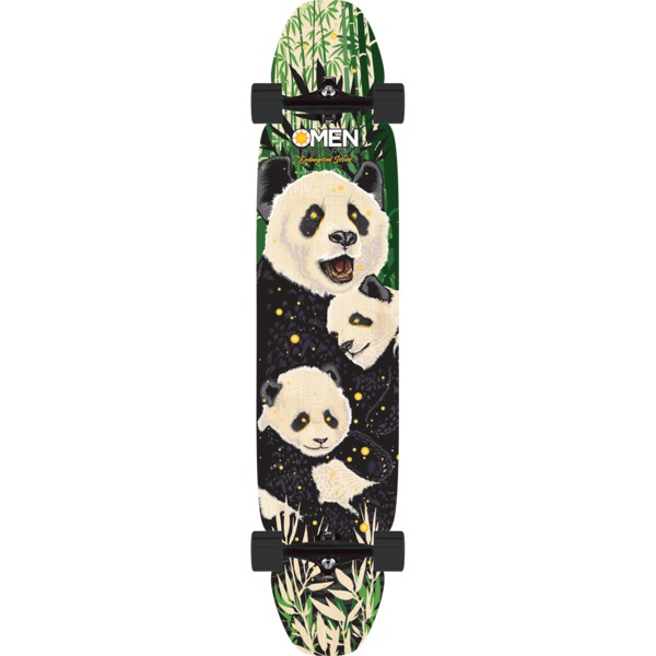 Omen Boards Panda Dancer Longboard Complete Skateboard - 9.5" x 48"