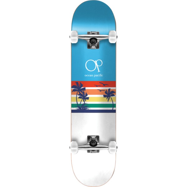 Ocean Pacific Sunset Park/Street Blue / White Complete Skateboard - 8.25" x 32"