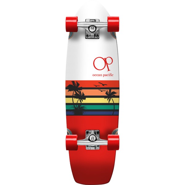 Ocean Pacific Sunset White / Red Cruiser Complete Skateboard - 8.75" x 30"