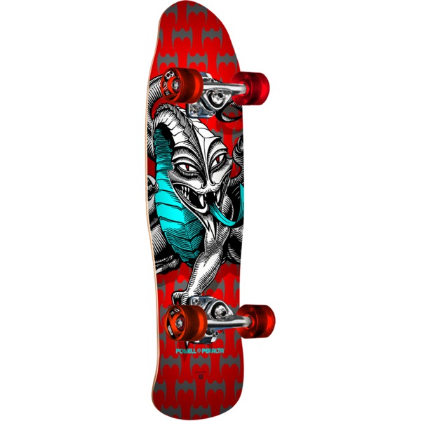 Powell Peralta Mini Cab Dragon Red Cruiser Complete Skateboard - 8" x 29.5"