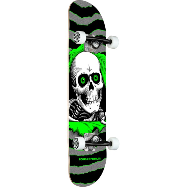 Powell Peralta Ripper Silver / Green Complete Skateboard - 8" x 31.45"
