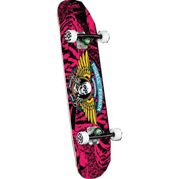 Powell Peralta Winged Ripper White / Pink Mini Complete Skateboard - 7" x 28"