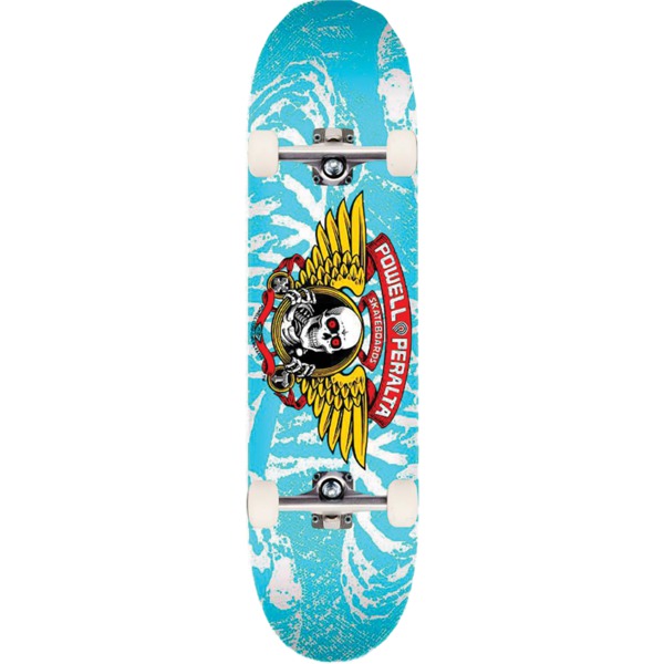 Powell Peralta Winged Ripper White / Blue Complete Skateboard - 8" x 31.45"
