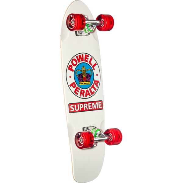 Powell Peralta Sidewalk Surfer Supreme White / Red Complete Skateboard -  7.75 x 27.2