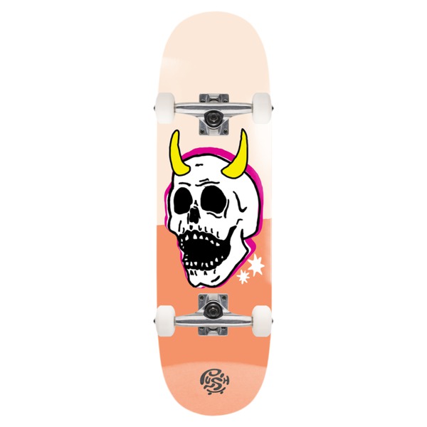 Push Skateboards Skull Horn Modern Mini Peach Mid Complete Skateboards - 7.5" Push Skateboards Skull Horn Modern Mini Peach Mid Complete Skateboards - 7.5"