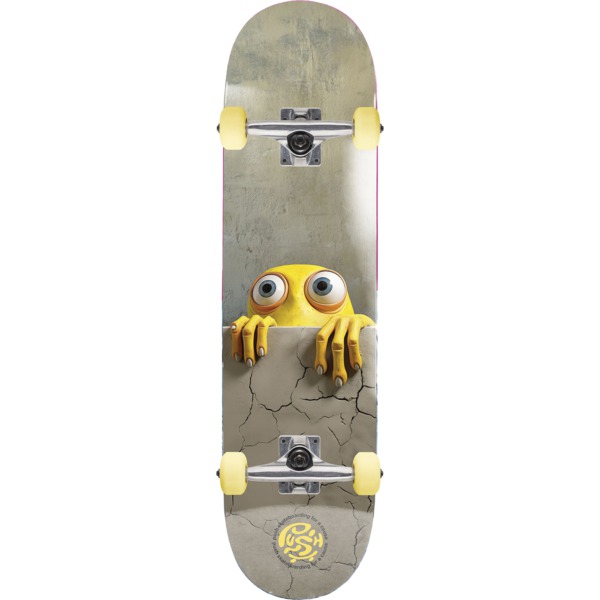 Push Skateboards Peek Over Yellow Mini Complete Skateboard - 7"