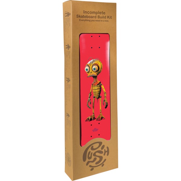 Push Skateboards Bee Zombie Vivid Red (In-Complete) Skateboard Kit - 7.75"