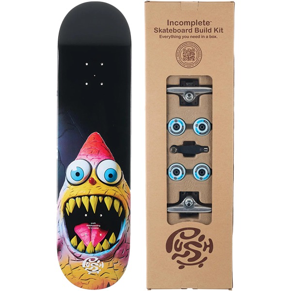 Push Skateboards Sharky Big Black (In-Complete) Skateboard Kit - 8" Push Skateboards Sharky Big Black (In-Complete) Skateboard Kit - 8"