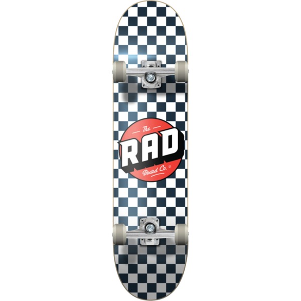 RAD Wheels Checker Navy / White Complete Skateboard - 7.5" x 31"