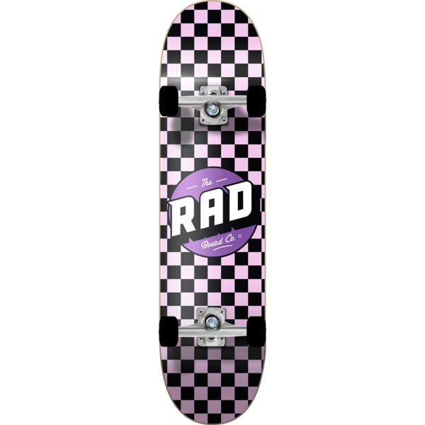 RAD Wheels Powder Pink / Black Mid Complete Skateboards - 7.5" x 31.2"