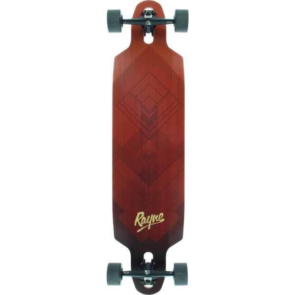 Rayne Skateboards Crush Firm Flex Red Stain Longboard Complete Skateboard - 9.5" x 39"