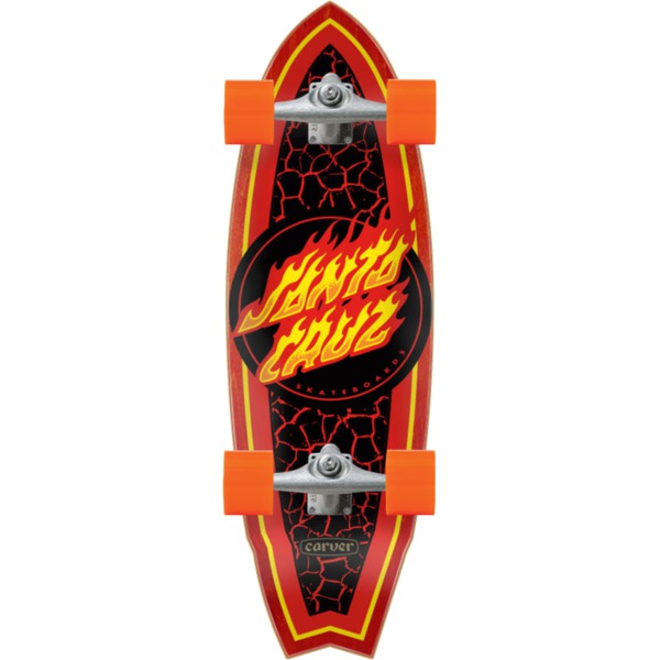 Santa Cruz Skateboards Flame Dot Shark Surf Skate - 9.85" x 31.5"