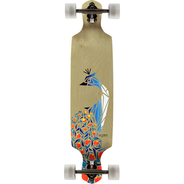 San Clemente Longboards Birds of Paradise Drop Through Longboard Complete Skateboard - 8.5" x 36"