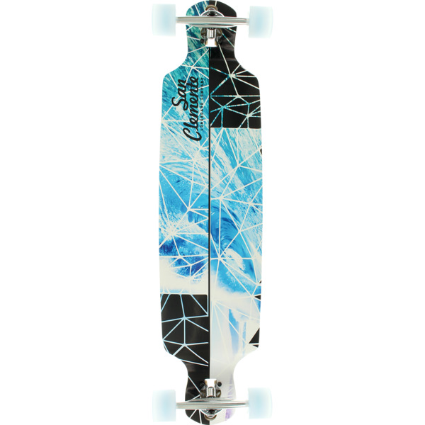 San Clemente Longboards Broken Glass Double Drop Longboard Complete Skateboard - 9" x 39"