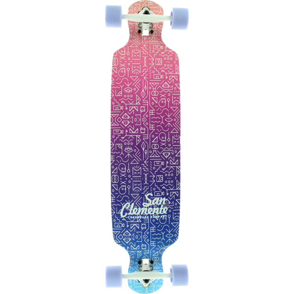 San Clemente Longboards Tribal Double Drop Longboard Complete Skateboard - 9" x 39"