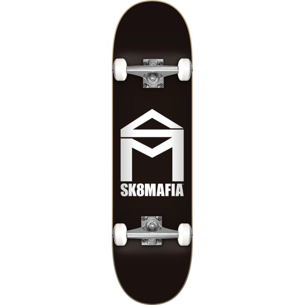 Sk8Mafia Skateboards House Logo Black Complete Skateboard - 7.75" x 31.85"