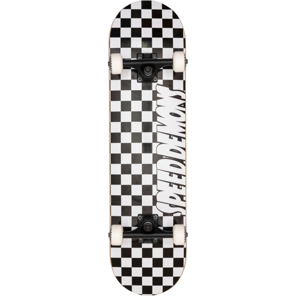 Speed Demons Skateboards Checkers Black / White Mini Complete Skateboard - 7" x 30"