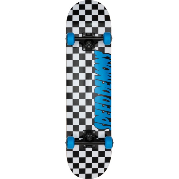 Speed Demons Skateboards Checkers Black / Blue Mini Complete Skateboard - 7.25" x 30"