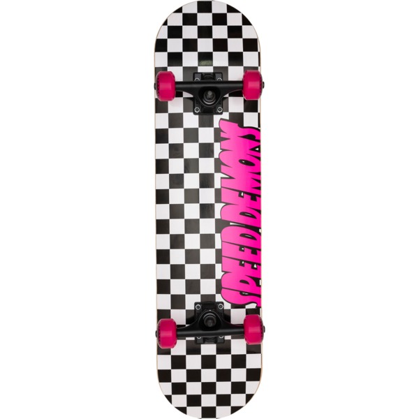 Speed Demons Skateboards Checkers Black / Pink Complete Skateboard - 7.75" x 31.7"