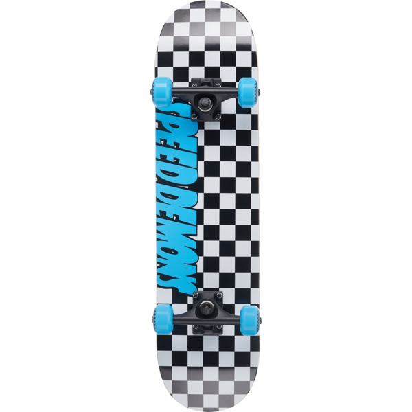 Speed Demons Skateboards Checkers Black / Blue Complete Skateboard - 8" x 32"