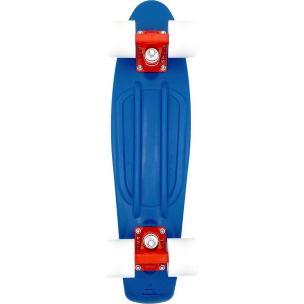 Swell Skateboards Oceans Blue / Red / White Cruiser Complete Skateboard - 6" x 22"